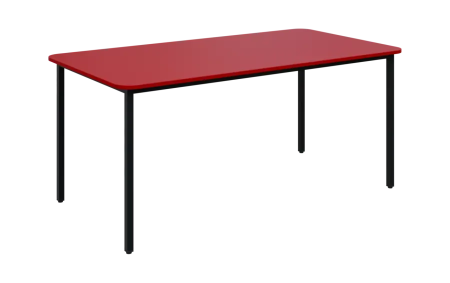 JSBR 170N Jídelní stůl 1700 x 900 mm, deska červená flamengo / podnož černá